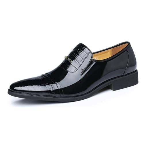 Oxford Dress Shoes for Men Invisible Height Waterproof Leather Slip-on Round Toe Slip Resistant Party3