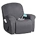 Konsilsa Velvet Recliner Chair Covers, Stretch Recliner Covers for Recliner Chair Single seat Soft Recliner slipcover Armchair Covers Sofa Slipcover (Color : Grey)