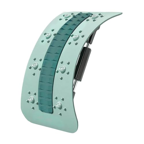 LOKLNEYK Lumbar Support Board Lumbar Back Cracker with Magnet Massager Fitness Workout Spine Deck Stretching Equipment for Gym Apartment Dorm Offices Living Room Bedroom Home(Light Green)