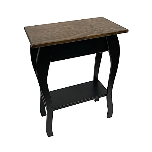 Peaceful Classics Wooden End Table- Amish Handmade Slim Side Table for Living Room, Bedroom, Entry Way, & Hallway, Thin Narrow End Table with 2-Tiered Shelves for Display & Storage