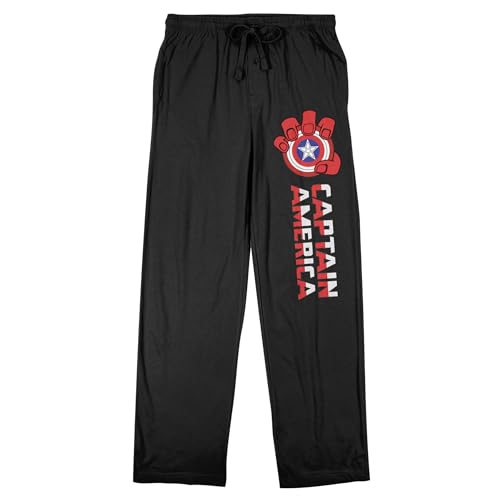 Captain America Brave New World Red Hulk Fist with Shield Adult Black Sleep Pajama Pants