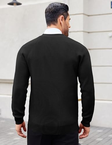 COOFANDY Men's Cardigan Sweaters with Button Lightweight Casual V Neck Long Sleeve Pockets Knitted Sweater3