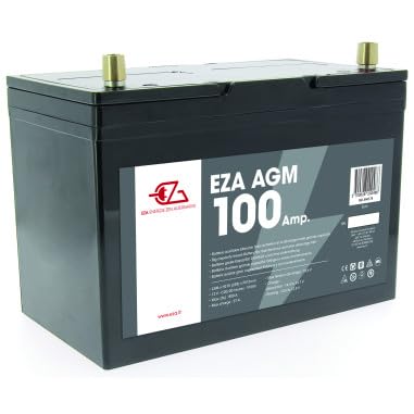 EZA Batterie Auxiliaire AGM 100Ah Etanche et sans Entretien Camping-Car