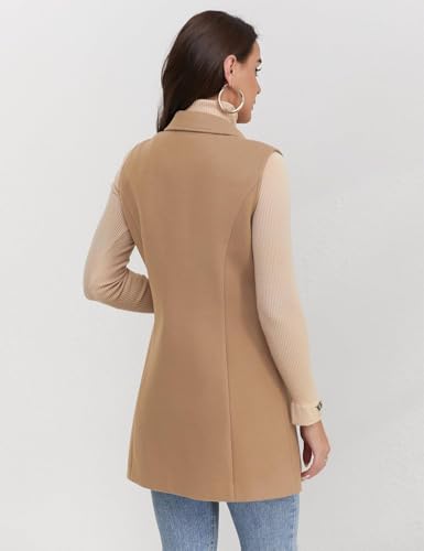Image of IDEALSANXUN Plaid Vest for Women Fall Winter Sleeveless Blazer Jackets