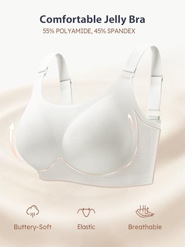 Image of Wireless Bras for Women No Underwire Comfortable Seamless - S-3XL | Jelly Gel Support and Lift, Invisible under Tshirt, Breathable Padded Bralette for Everyday Wear, Full Coverage, Wirefree