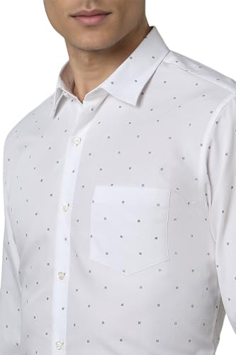 Image of Peter England Men's Cotton Slim Fit Ditsy Printed Full Sleeve Shirt