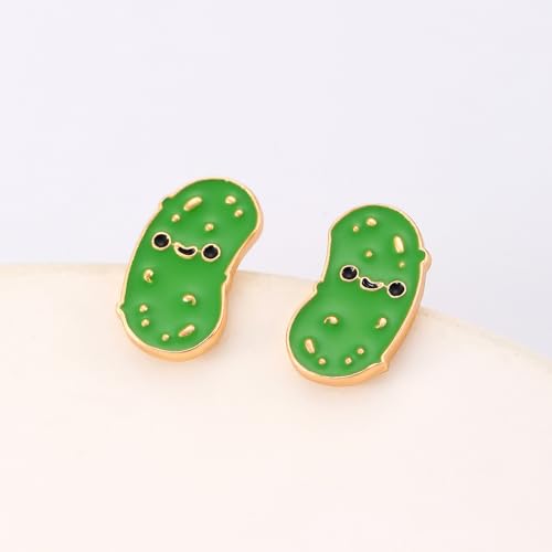 Pickle Earrings For Women, Cute Pickle Enamel Studs Cucumber Funny Statement Trendy For Birthday Daily Emotional Support Jewelry Gifts3