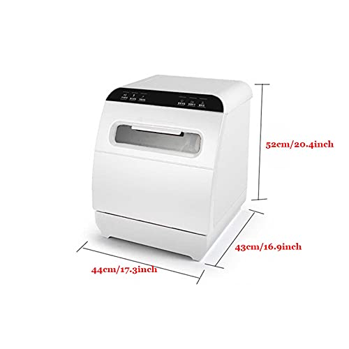 yunyun Unieke mini-vaatwasser, draagbare tafelvaatwasser, kleine thuis-vaatwasser, vrijstaand, met 4 wasprogramma's (44 x 43 x 52 cm) - Afbeelding 3