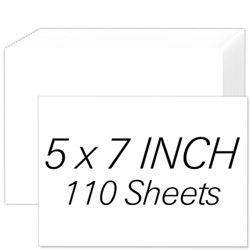White Cardstock 5x7, 110 Sheets 5x7 Cardstock Paper, 200 GSM Premium...
