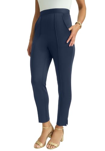 Jessica London Women's Plus Size Perfectease Slim Straight Pant