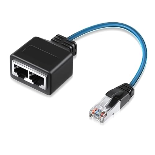 Annadue Splitter Ethernet RJ45 1 A 2 Porte – Adattatore Cat5/Cat6 Con Nucleo Placcato Oro - 3