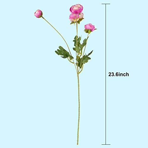 Artificial Purple Silk Flowers Persian Buttercup (5 Bunches Of Asian Buttercup),Suitable For Core Decoration,Wedding,Home Furnishing,Art Decoration And Props (Purple) #TOP5