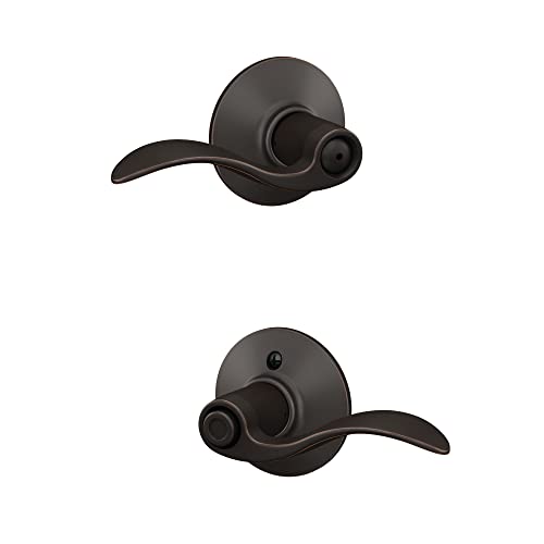 Image of SCHLAGE F40 Acc 716 Accent Door Lever, Bed & Bath Privacy Lock, Aged Bronze (Pack of 4)