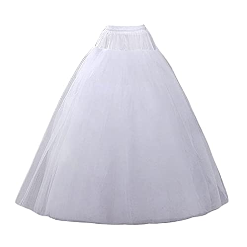 Women’s 6 Hoop Skirt A-Line Floor Length Petticoat Slips Underskirt Crinoline for Wedding Dress Ball Gown2