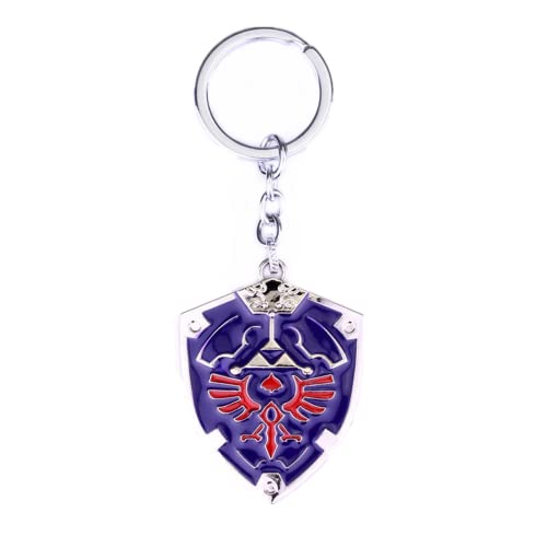 Game Zelda Breath of the Wild Llavero Hyrule Shield Colgante Llavero, Morado (, Talla única