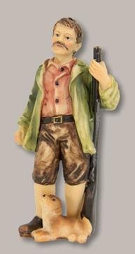 Unbekannt Krippenfiguren Jäger mit Hund geeignet für 12cm Figuren