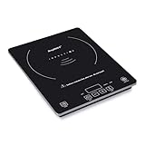BergHOFF Tronic Tempered Glass Touch Screen Induction Cooktop 1800W, Auto-pan Detection, 14" Black Shatter-resistant