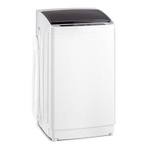 ROVSUN 17.8LBS Portable Washing Machine, Full-Automatic Electric Laundry Machine with Stainless Steel Drum, Compact Washer and Spin Dryer Combo with Drain Pump for Apartment, Dorm, Home