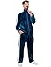 Ragelion Mens Tracksuit 2 Piece Velour Sweatsuit for Men Casual Full Zip Jogging Suit Jacket Pants Set (US, Alpha, X-Large, Regular, Regular, Navy Blue)