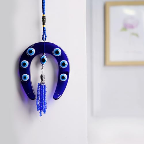 Image of Evil Eye Ghode Ki Naal Wall Hanging Decoration for Car Dashboard | Aesthetic Home Decor | Ideal Gift Items for Positive Energy & Good Luck | Nazar Battu for Home Entrance