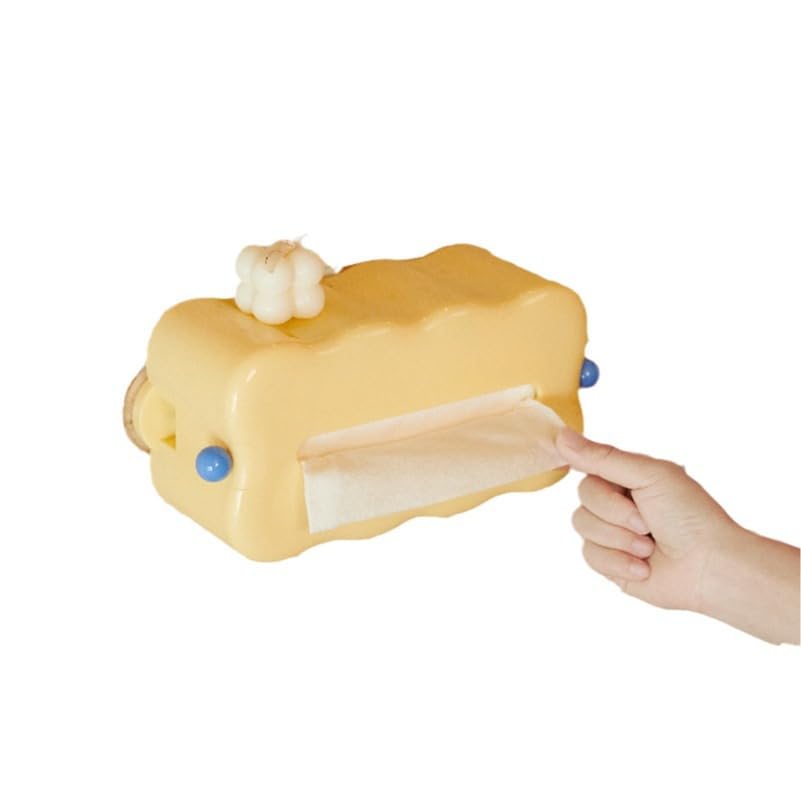 [Innovista] ティッシュケース 壁掛け キッチンペーパーホルダー ティッシュボックス 【強力吸盤/抗菌】 詰め替え簡単 大容量 痕跡なし取り外し可能 可愛い キッチン 浴室 リビングルーム お風呂 トイレ 洗面台 収納 (イエロー)