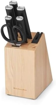 KitchenAid Classic 7-Piece Natural Knife Block Set with Built-In ...