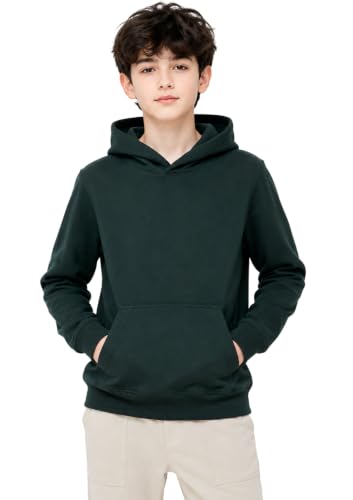 Image of Cloth Theory Boys Cotton Fleece Hooded Sweatshirt | Soft & Comfortable Pullover Hoodie with Kangaroo Pocket | Full Sleeve Casual Winter Wear | Everyday Outdoor Wear for Kids