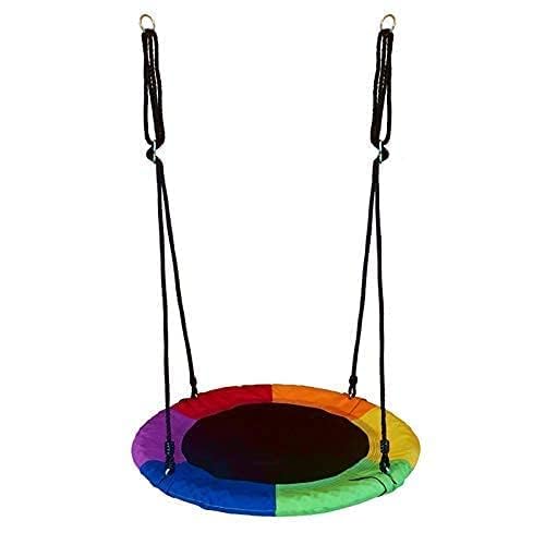 Image of Multicolor Swing 40 Inch 85 kg Load Capacity Fabric Includes Hanging Kit for Kids Outdoor Indoor Heavy Duty Safe Durable Swing