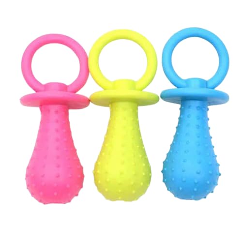 jkahh Juguetes para mascotas para perros pequeños, resistencia a morder, juguete de limpieza de dientes, juguetes de entrenamiento para mascotas, suministros para cachorros, pezón, 3 piezas, azul