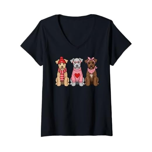 Women's Cute Bedlington Terrier Valentine Dog V-Neck T-Shirt