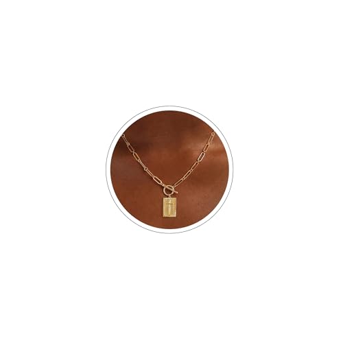 Moodear Cross Necklace for Women Trendy Dainty Chunky 14K Gold Plated Necklace Toggle Clasp...