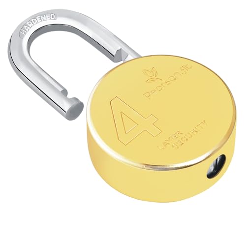 Image of (1 Lock 4 Keys) XL+ 67mm 4 Layer Brass Finish Padlock for Home Shop Godown Bank Model No- XL+67-Brass-1+4