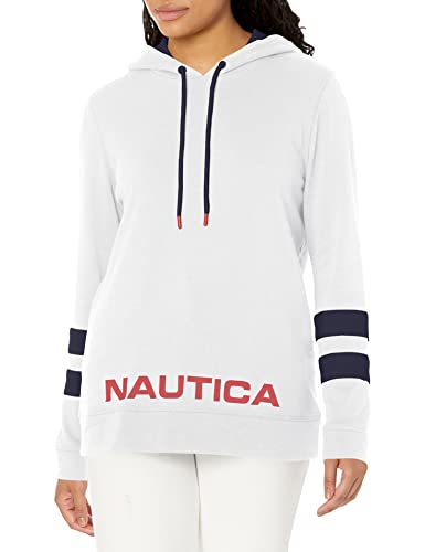 NAUTICA USA women's L ノーティカニット白ネイビー刺繍ロゴ NAUTICA（ノーティカ） ニット ワッチ メンズ マリンルック ストリート