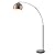 Teamson Home Arquer 68.1" Arc Floor Lamp for Living Rooms, Home Offices, Dining Rooms, Bedrooms with Faux Black Marble Base and Antique Brass Bell Shade