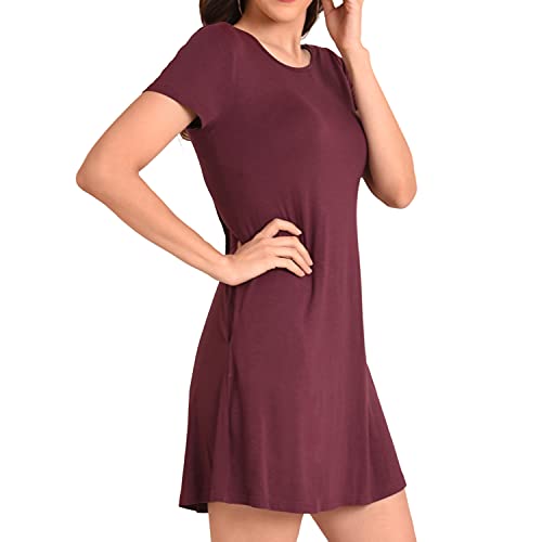 Image of Miss Lavish London Women's Relaxed Fit T Shirt Dress with Pockets Short Sleeve Summer Vacation Dresses
