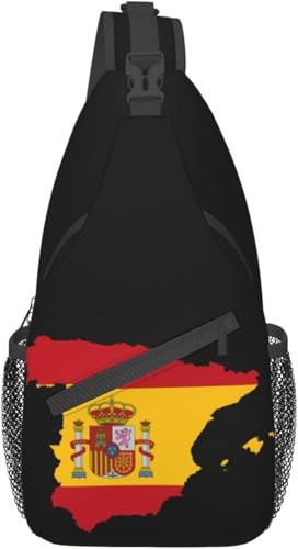 Mochila Bandolera Spain Flag Map Unisex Negra