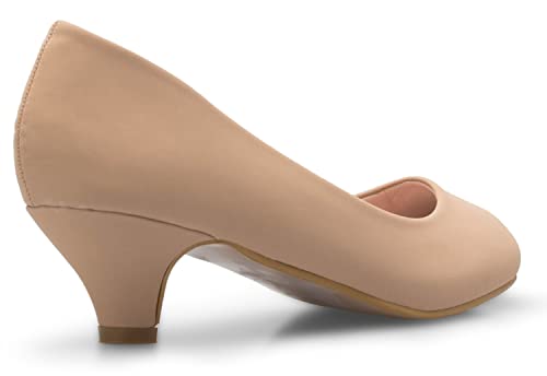 Image of Olivia K Women's Classic Closed Toe Kitten Heel Pumps | Dress, Work, Party Low Heeled