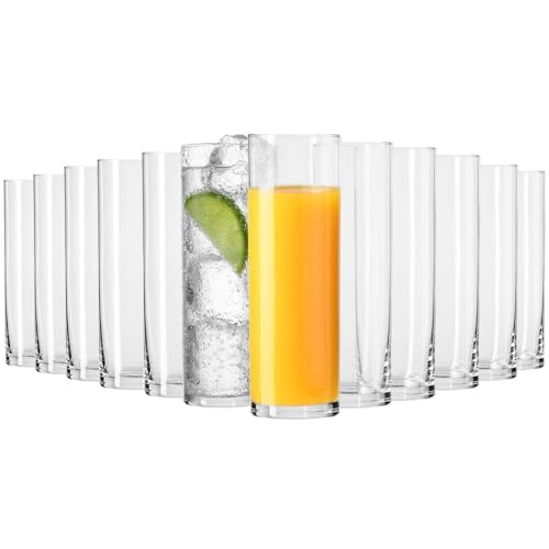 Krosno Pure Verres à Eau et Boissons 200 ml, Lot de 12 – Cristal Sans Plomb, Verres Hauts et Fins, Jus, Cocktails, Design Minimaliste, Lave-vaisselle,...