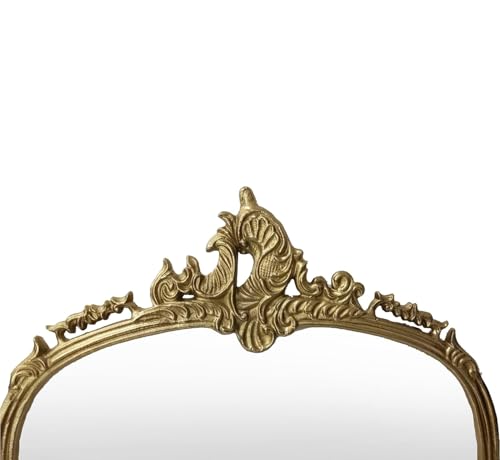 Image of Full Length Mirror with Ornate Frame Tall Standing Floor Mirror for Bedroom, Dressing Room & Living Room (Glam Gold (Without Stand))