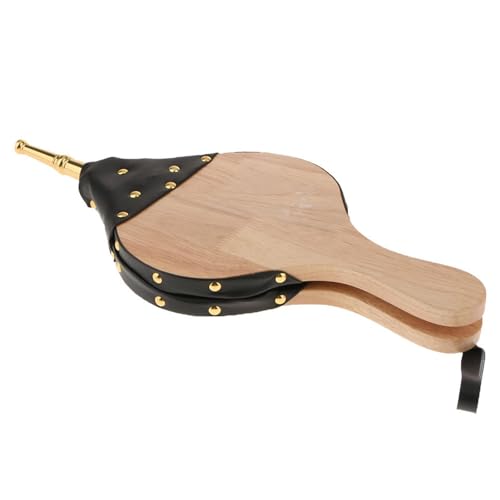 Fuelle para estufa de leña, boquilla de soplador de aire, soplador de chimenea con cinta para colgar, boquilla de metal, herramienta perfecta para chimenea, hoguera, estufa de leña, barbacoa, camping