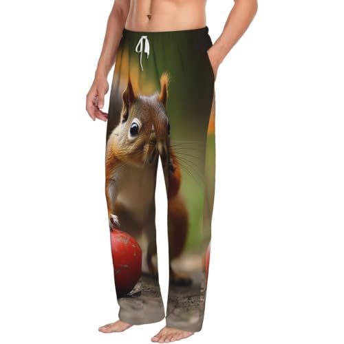 Pantalon de pyjama doux homme poches écureuil cadeau original