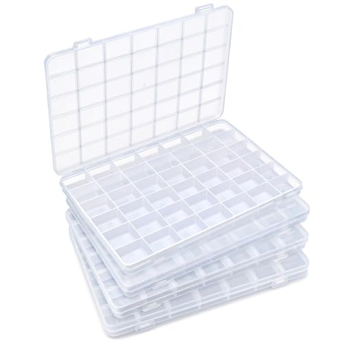 Image of IOOLEEM 42 Grids Plastic Bead Organizer Box, Organizer Container Storage Box, Dividers for Bead Arts and Crafts.(4 Pack)