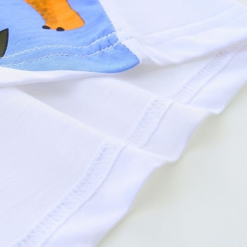 Image of Toddler Boy Clothes Cartoon Cotton Summer Short Sleeve T-Shirt and Shorts Kids Outfit Set 2-7 Year