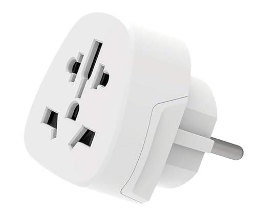 Adaptador de Viaje, Ewent Adaptador Enchufe de Mundo a Europa, Adaptador Enchufe UK/USA/AUS/CHN/Japon/Suiza/Mundo a Toma Schuko EU/España/Portugal/Italia/Alemania/Francia