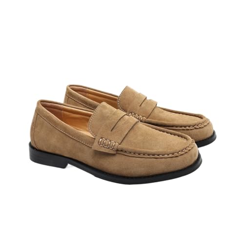 Slip On Loafers Round Toe Weekend Men Pattern Genuine Leather Slip On Resistant