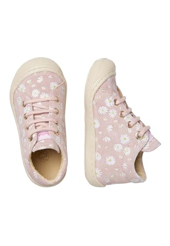 Naturino Cocoon-Lauflernschuhe aus Veloursleder mit Margeriten-Print, Rosa 17