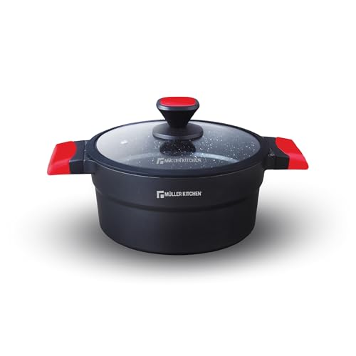 Müller Kitchen - Olla (Aluminio fundido a presión, Revestimiento antiadherente, Inducción, Tecnología alemana) (28cm - 7,2L)