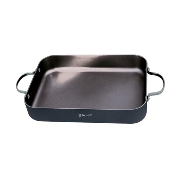 Rustidera de Aluminio Forjado con Antiadherente, 32x23 cm, Asas Ergonómicas, Compatible con Inducción, Negro