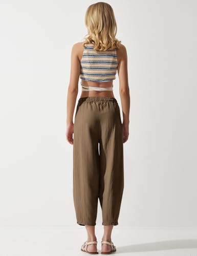 COZYPOIN Womens Baggy Wide Leg Pants Drawstring Elastic Waisted Casual Palazzo Harem Slacks Lounge Trousers with Pockets2