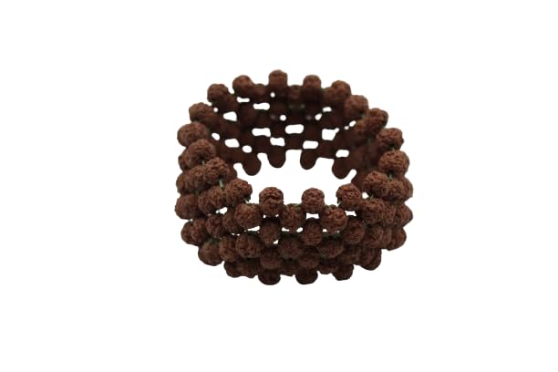 Dharmsaar Ltd Brown Multiline Rudraksha Bracelet for Men and Women Original, Stretchable Wrist Band with 5 Mukhi Natural Rudraksha Beads, Handband Multilayer Cuff (9mm) (B0DDXW1G68) Amazon Price History, Amazon Price Tracker